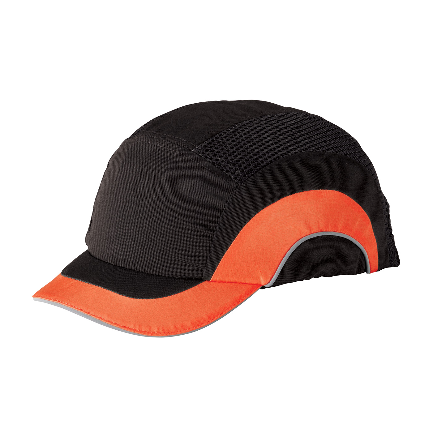 282-ABS150 PIP® HardCap A1+™ Low Profile Baseball Style Bump Cap with HDPE Protective Liner and 2` Short Brim - Black/Hi-Viz Orange